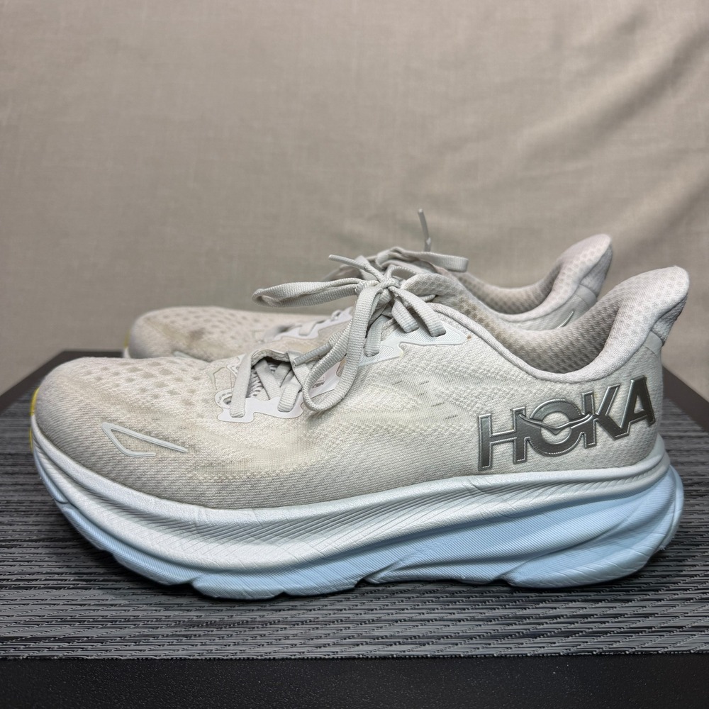 Hoka One Clifton 9 Running Shoes - Women 7.5 - Nimbus Cloud Gray Blue 1127896
